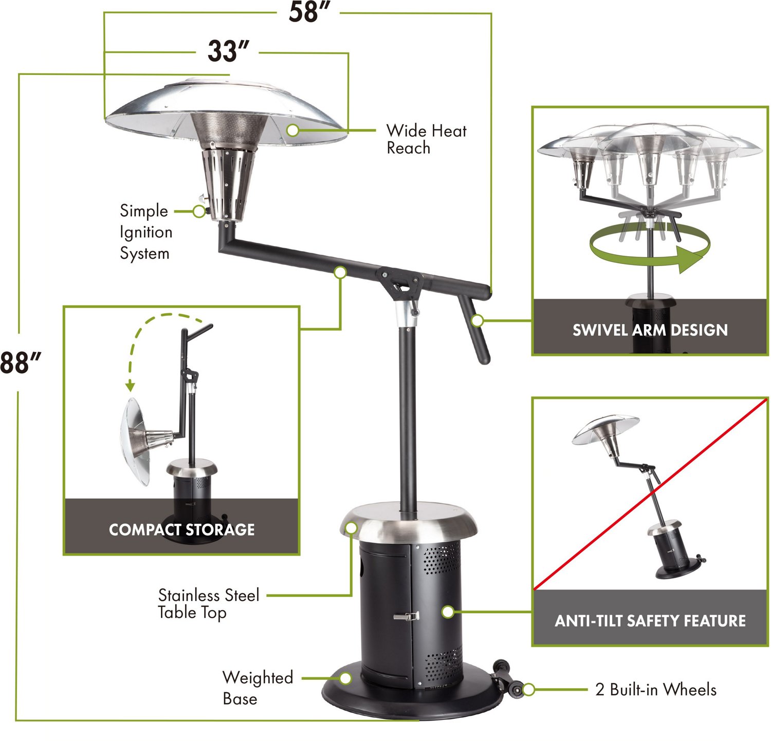 Cuisinart Perfect Position Propane Patio Heater                                                                                  - view number 8
