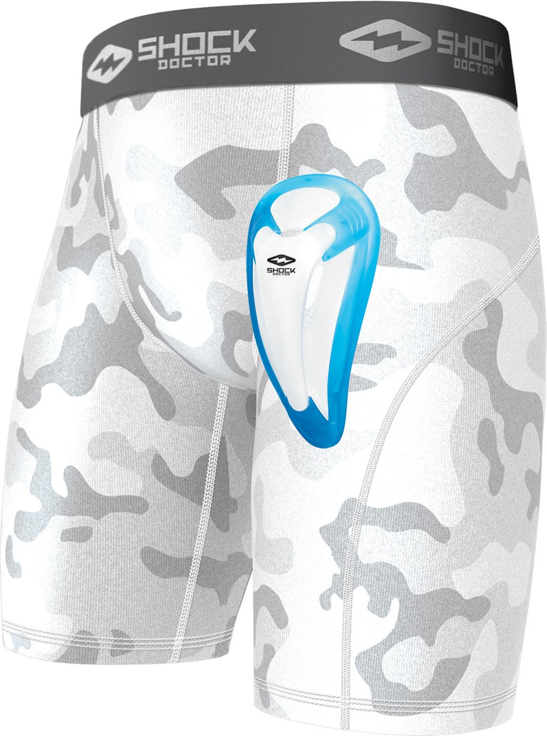 Shock Doctor Compression Shorts With Protective Cups Youth - White