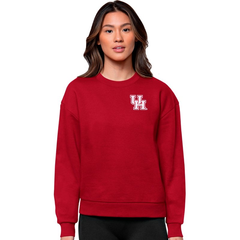 Antigua Women's University of Houston Victory Crew Sweatshirt Red Dark, Small - Women's Ski Outerwear at Academy Sports