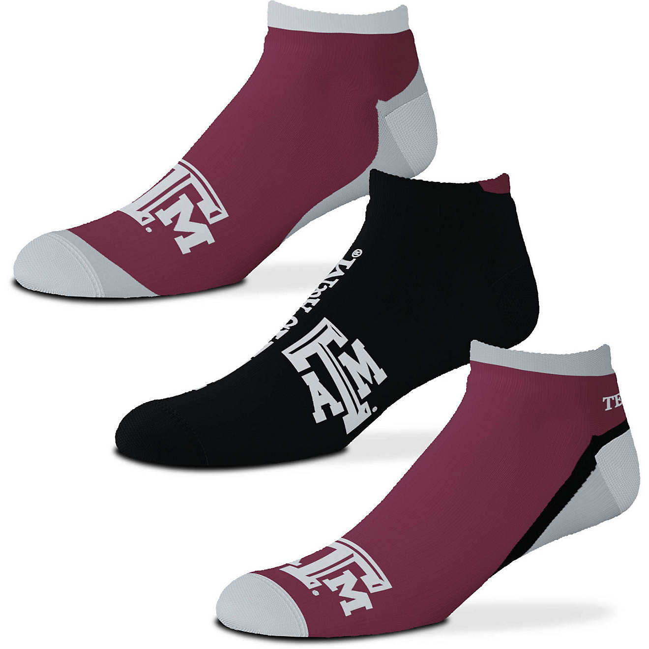 For Bare Feet Men's Texas A&M University Flash Socks 3-pack                                                                      - view number 1