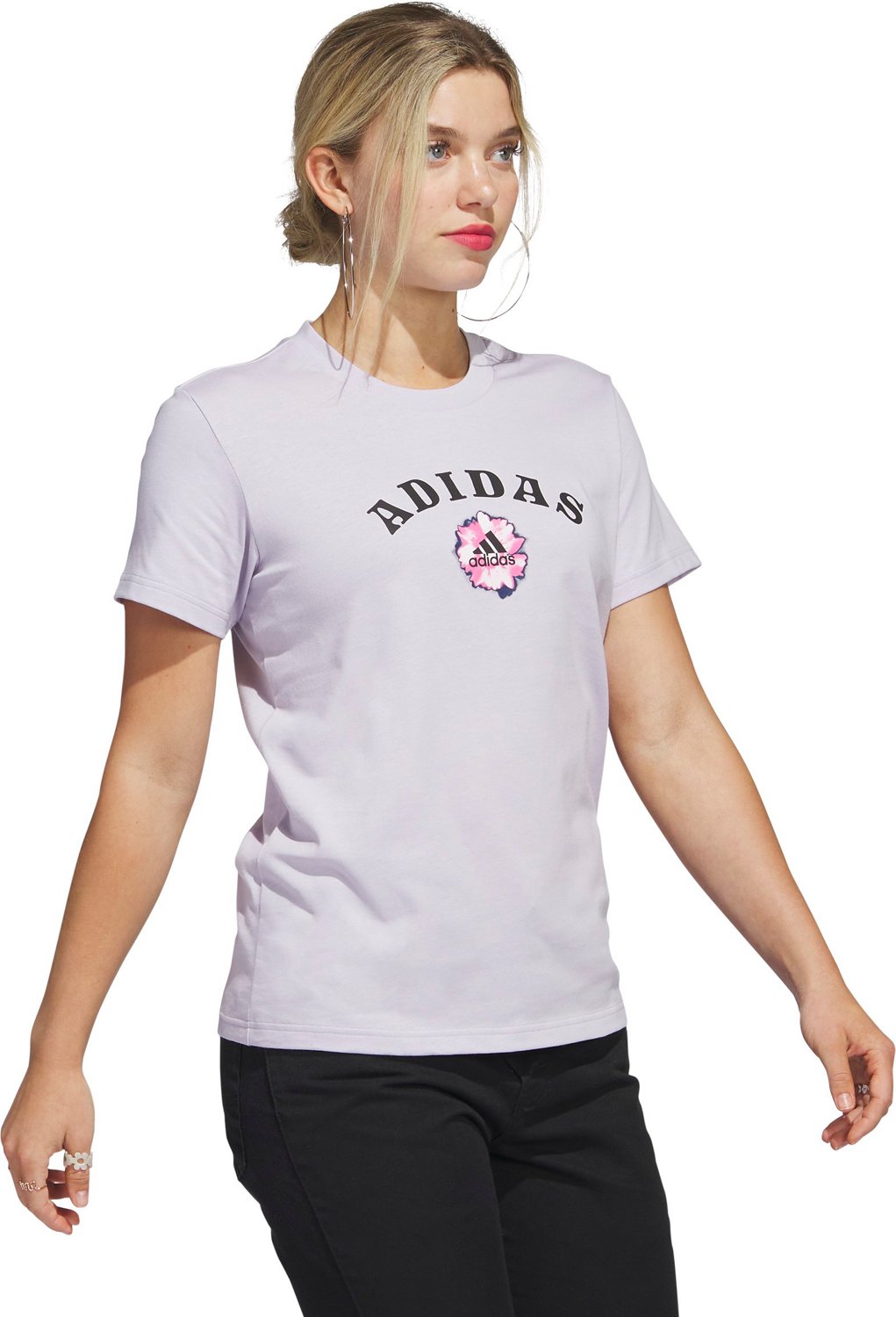 adidas Women's Bloom Linear Graphic Short Sleeve T-shirt - view number 3