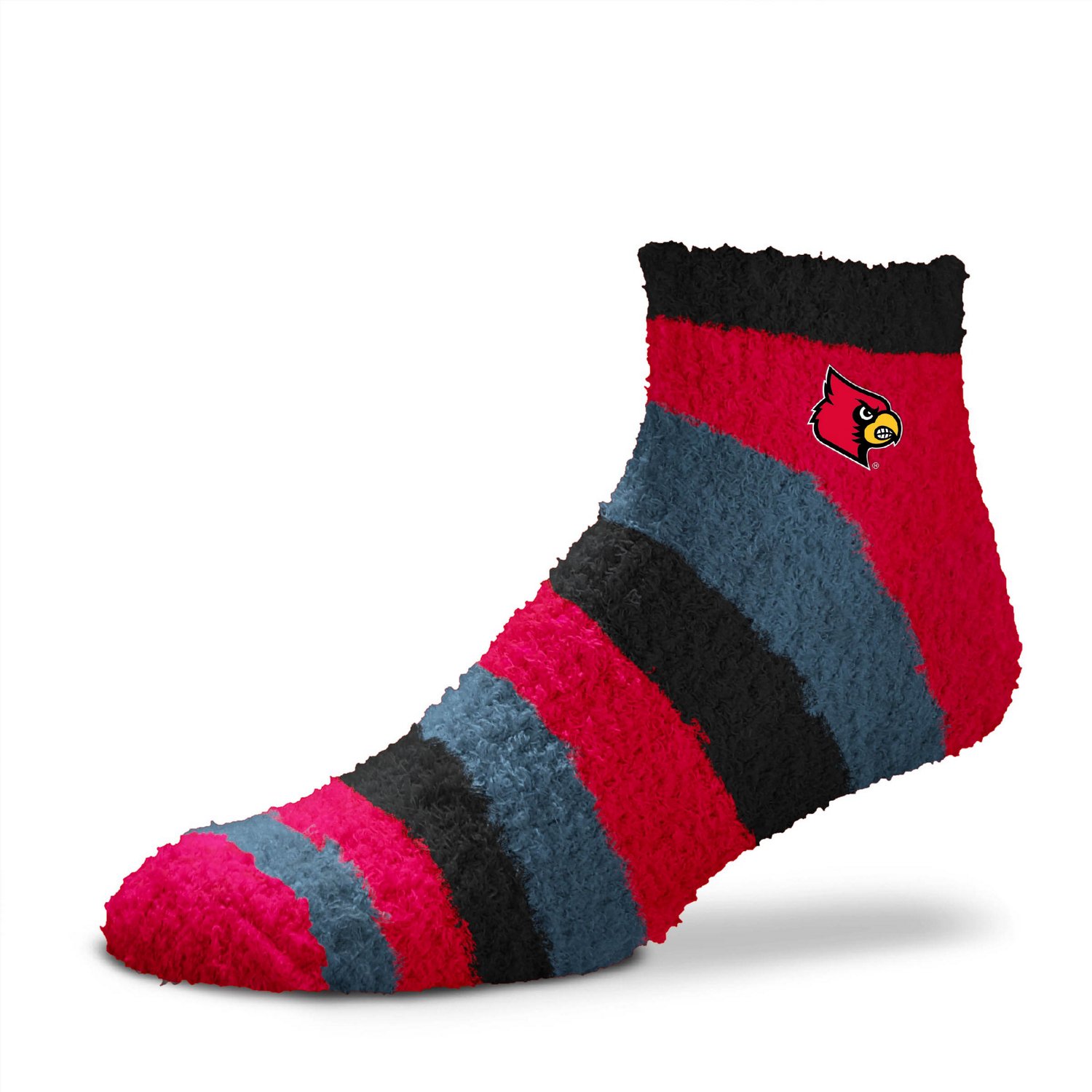 For Bare Feet Women's University of Louisville Rainbow Sleep Quarter Socks