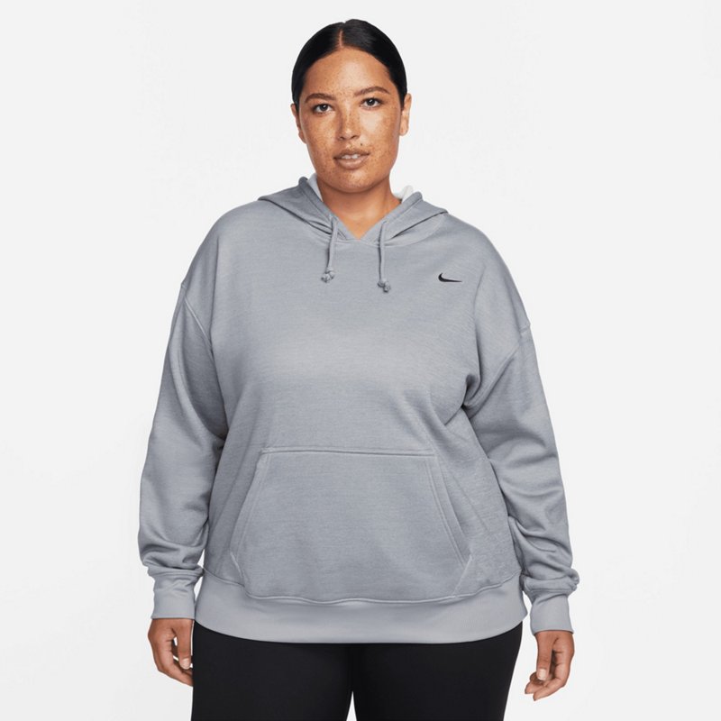Nike Women's Plus Size TF All Time Essentials Pullover Long Sleeve Top Gray, 1X - Women's Athletic Performance Tops at Academy Sports product image