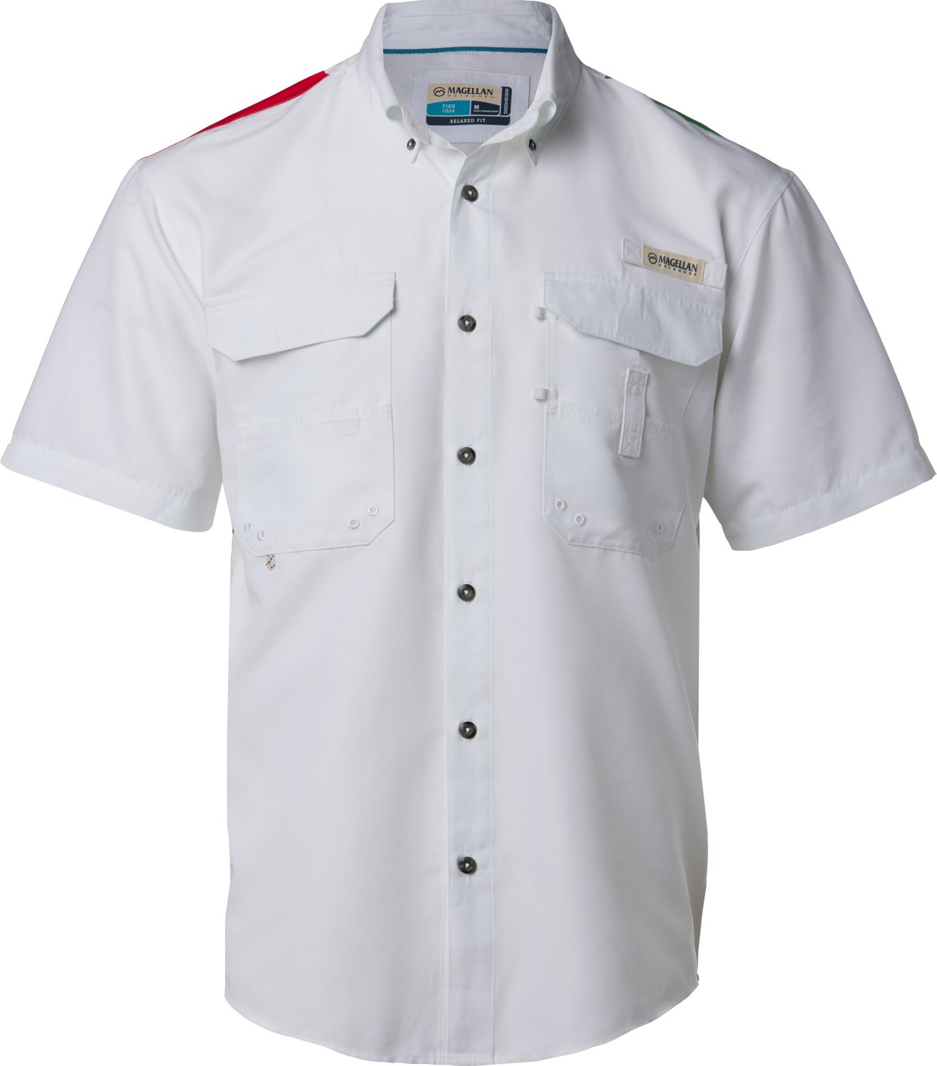 Magellan Outdoors Shirts | Magellan Lake Fork Fishing Shirt Men's XL White Flag Short Sleeve Outdoors | Color: Red/White | Size: XL | Mamabearsstuff's