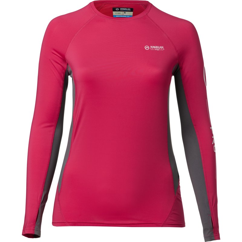 Magellan Outdoors Women's Pro Fish Piece Long Sleeve T-Shirt Pink Dark, X-Small - Women's Fishing Tops at Academy Sports