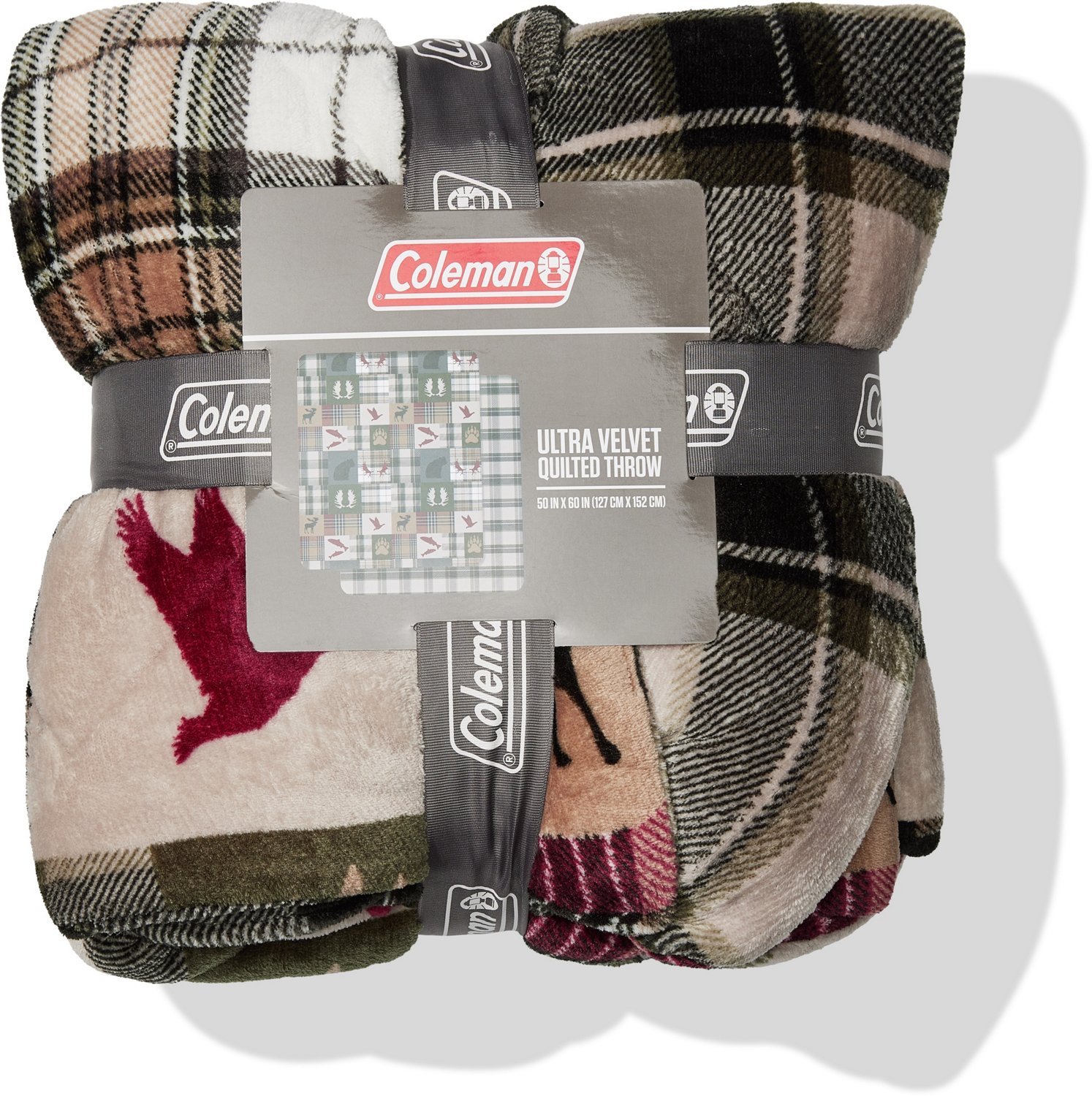 Coleman 50 in x 60 in Green Quilted Ultra Velvet Throw Blanket Academy