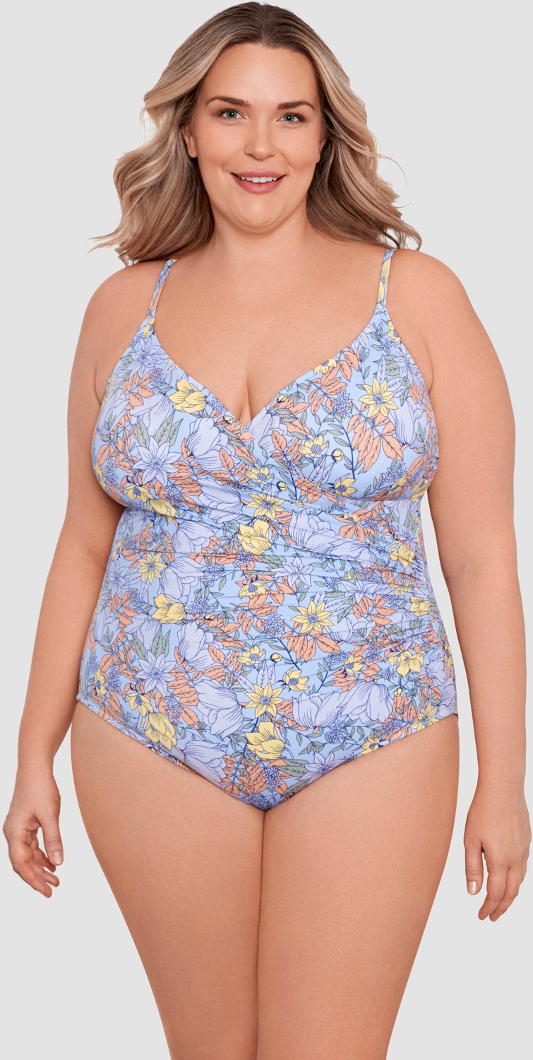 Juniors' Plus Size SO® Floral Ruffle One-Piece Swimsuit, 44% OFF