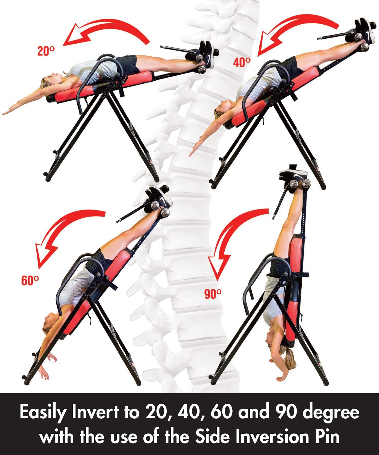 Health Gear Heat Massage Inversion Table Academy
