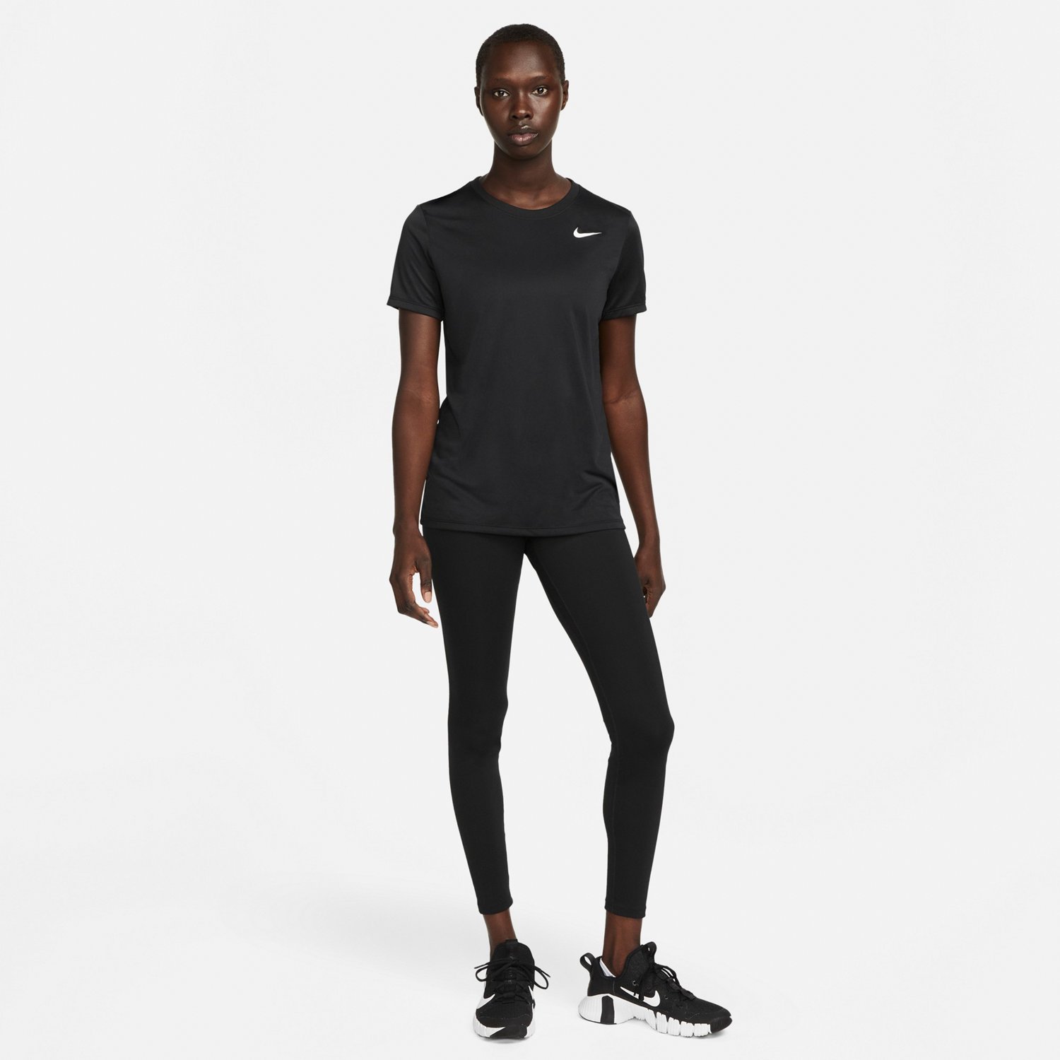 Nike Womens DRI-FIT Legend Crew Tee - DK GREY HEATHER/BLACK, Sportsmart