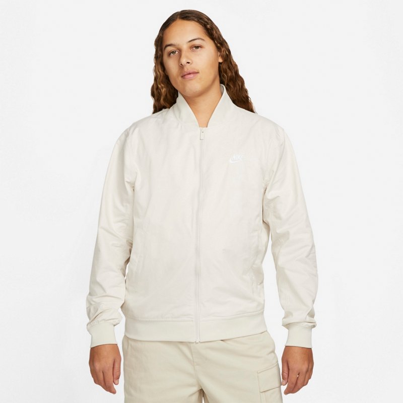 Nike Men's Nike Sportswear Sport Essentials Woven Bomber Jacket Beige Light, Small - Men's Athletic Jackets at Academy Sports product image
