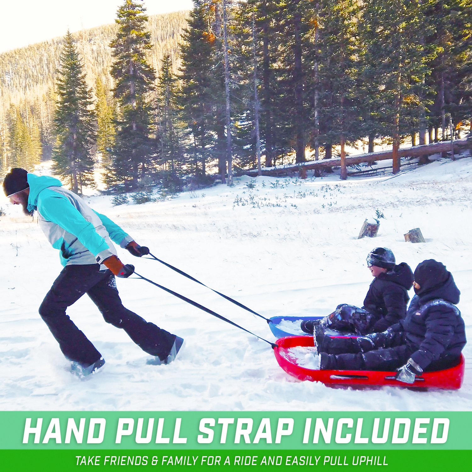 GoSports 48in Premium 2Person Snow Sled Academy