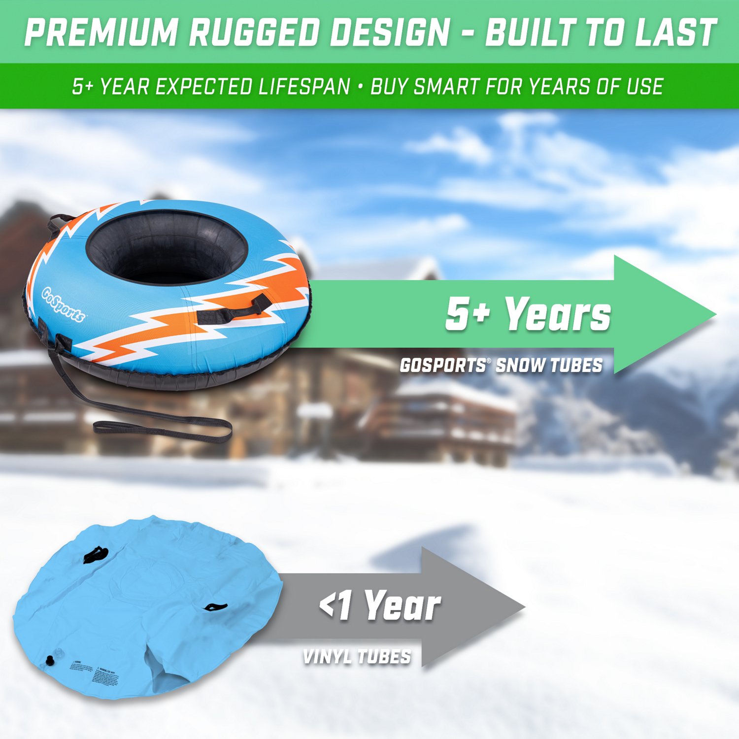 スノーボード TY Blue Wave Sports Thunderbolt 44 In. Inflatable Snow Sled