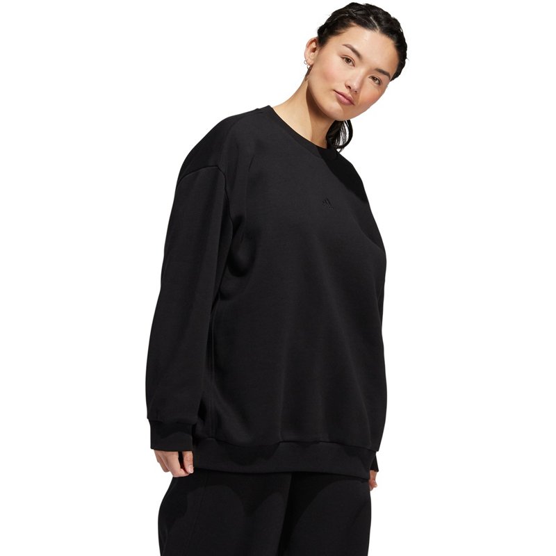 adidas Women’s All Season Fleece Sweatshirt Black, Medium - Women's Athletic Fleece at Academy Sports product image