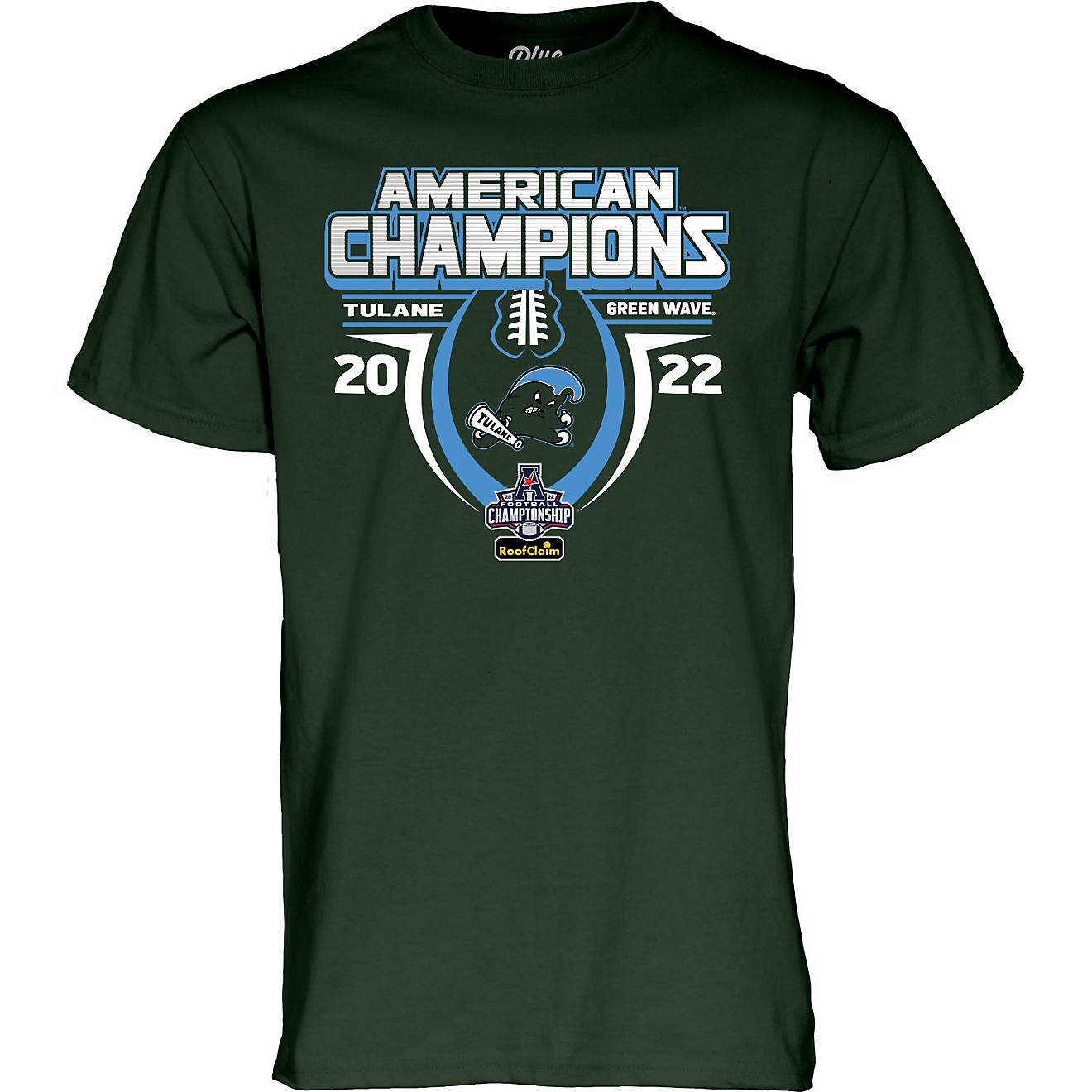 Blue 84 Men's Tulane University 2022 AAC Champs Locker Room T-shirt                                                              - view number 1