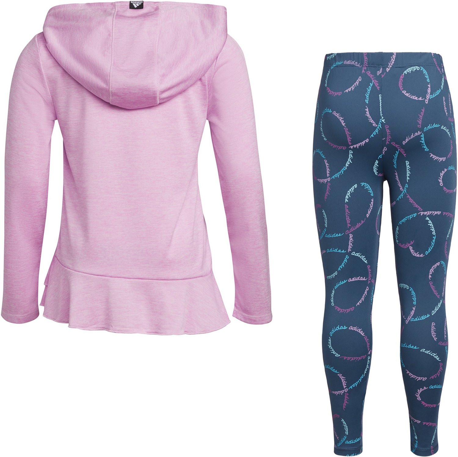 adidas Girls’ Hooded Melange Camo Top and Tight Set - view number 3