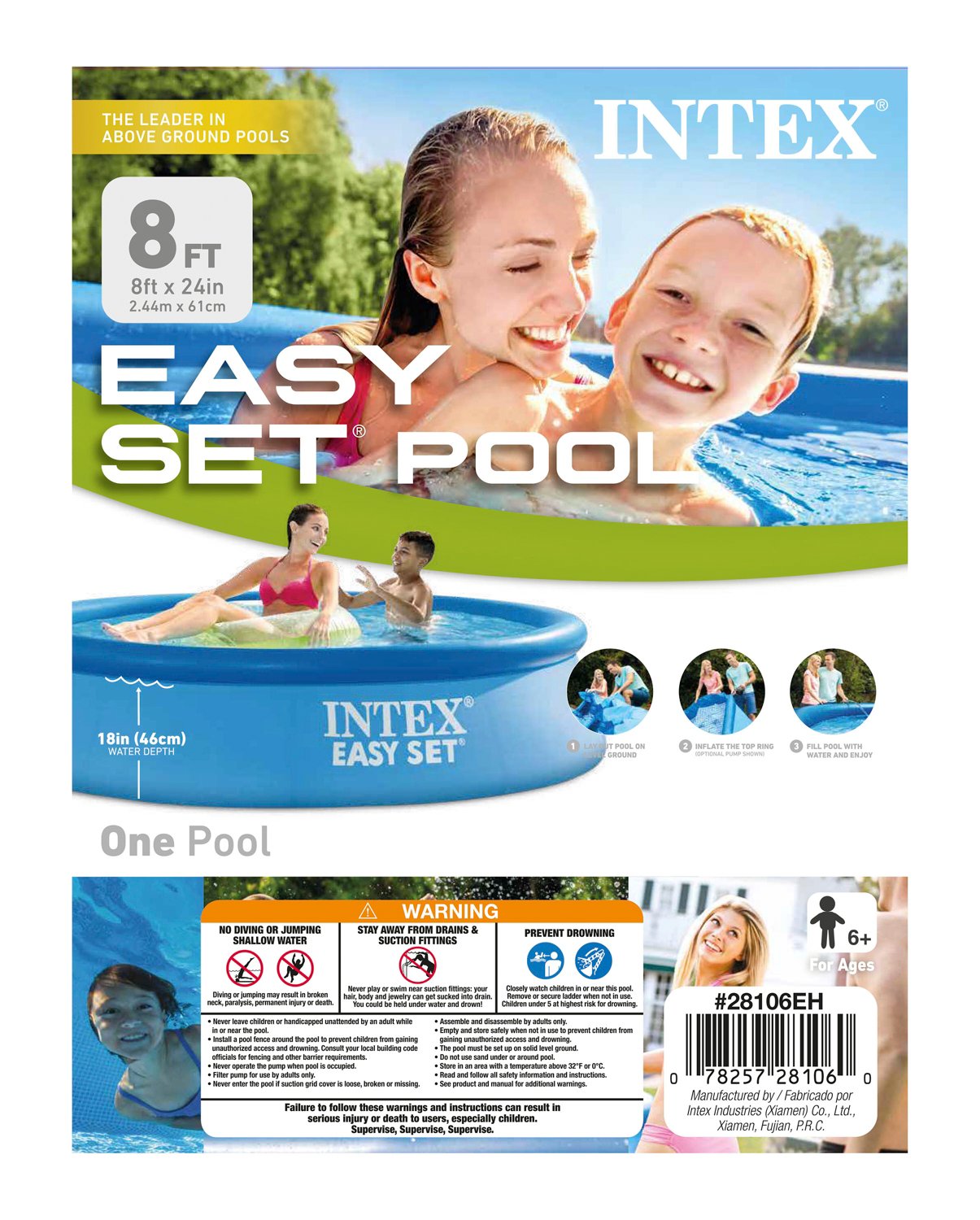 INTEX Easy Set 8 ft x 24 in Round Inflatable Swimming Pool                                                                       - view number 6