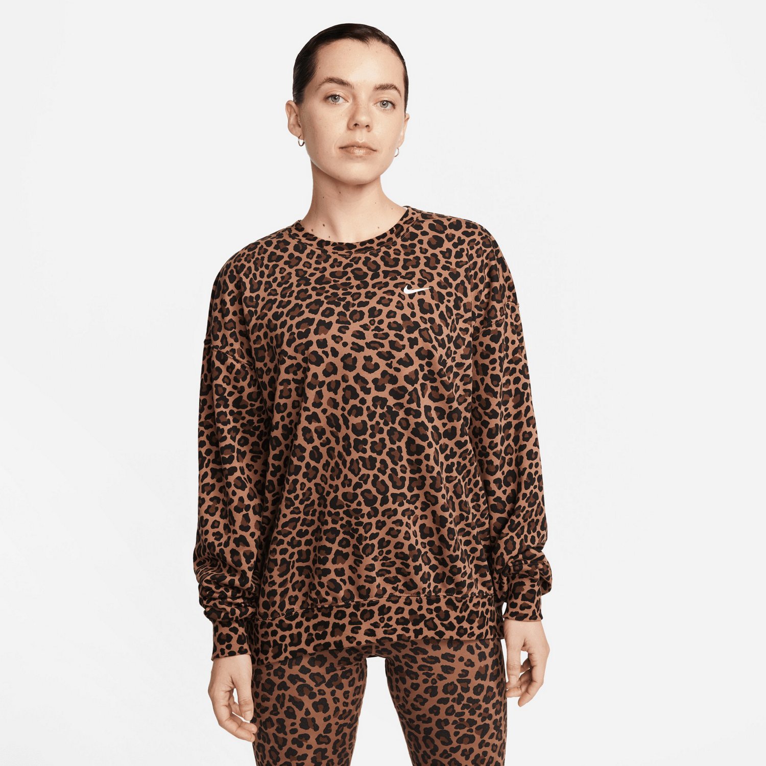 Nike stripe discount and leopard sweatshirt