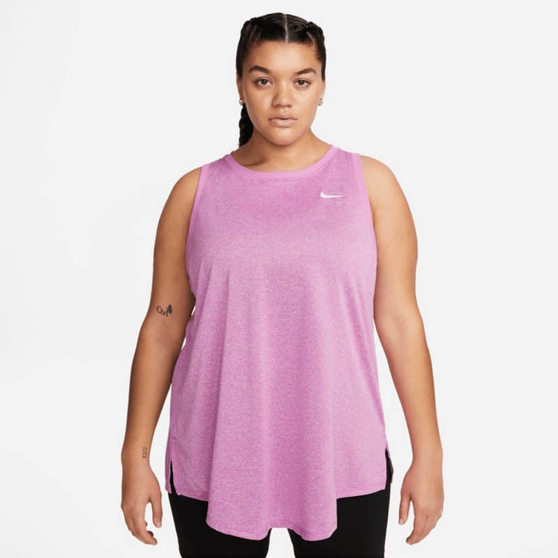 Nike Women's Dri-FIT RLGD Plus Size Tank Top Pink, 1X - Women's Athletic Performance Tops at Academy Sports product image