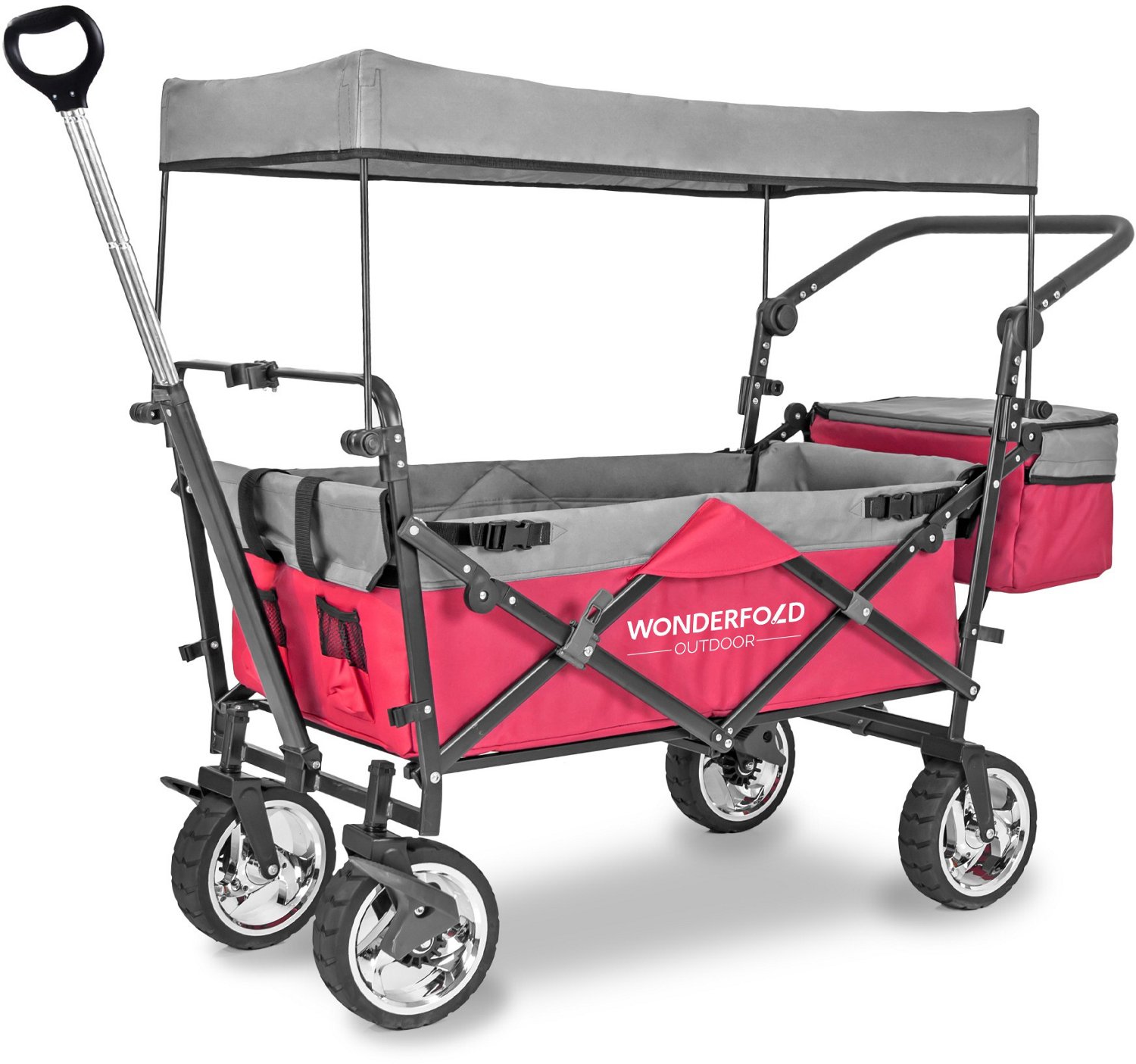 Wonderfold Wagon Push and Pull Utility Wagon with Canopy and Brakes