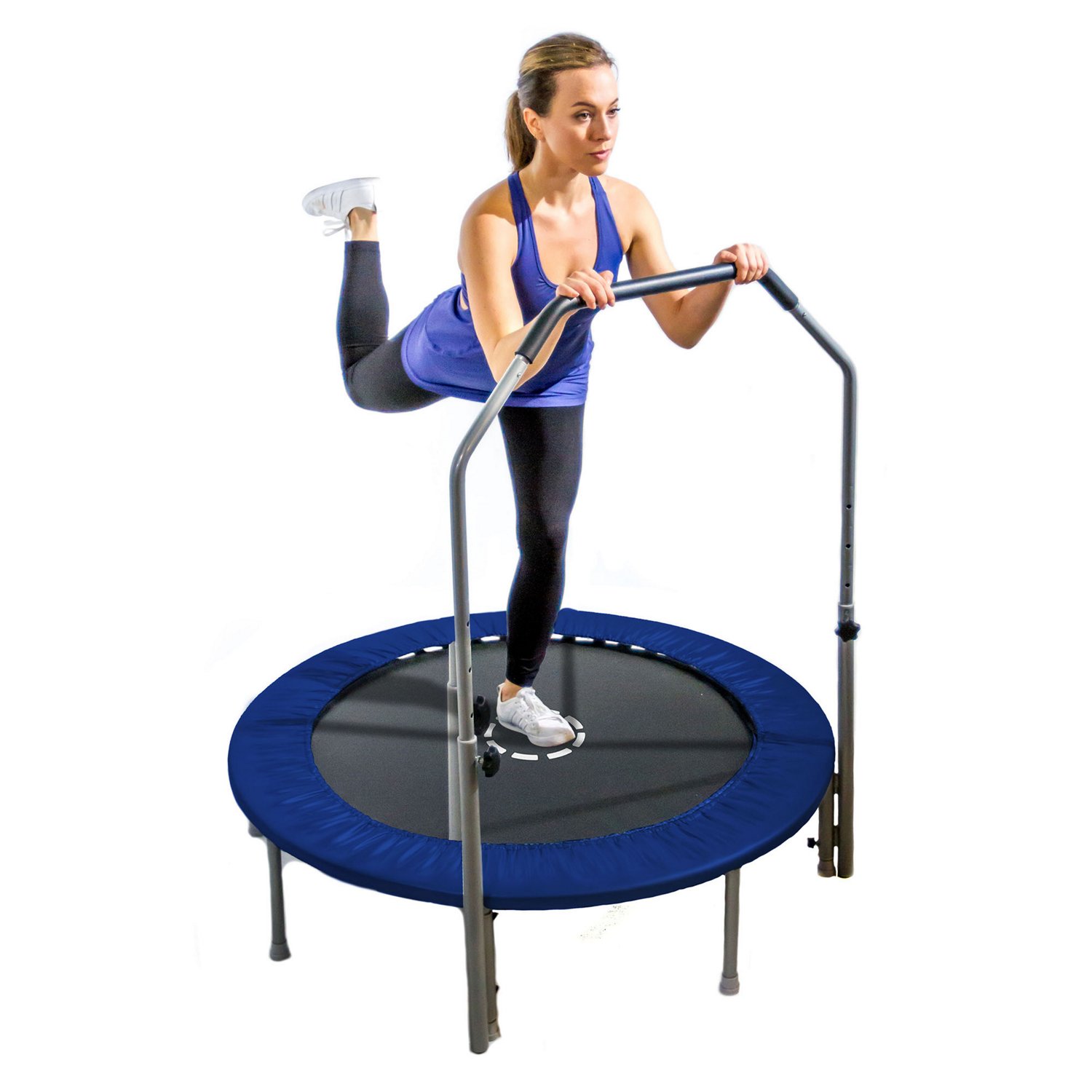 TruJump 48 in Mini Fitness Trampoline with Handlebar Academy