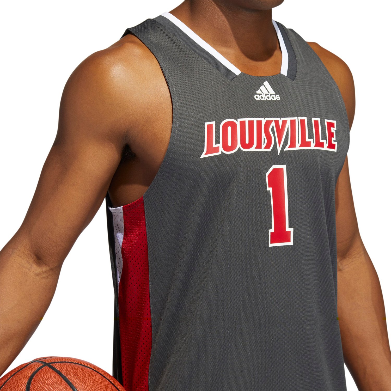 adidas Men's University of Louisville Retro Replica Basketball Jersey - view number 5