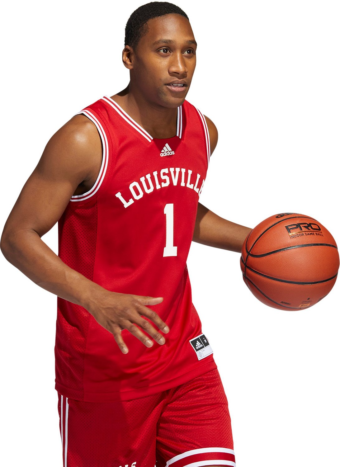 adidas Men's University of Louisville Retro Replica Basketball Jersey - view number 4