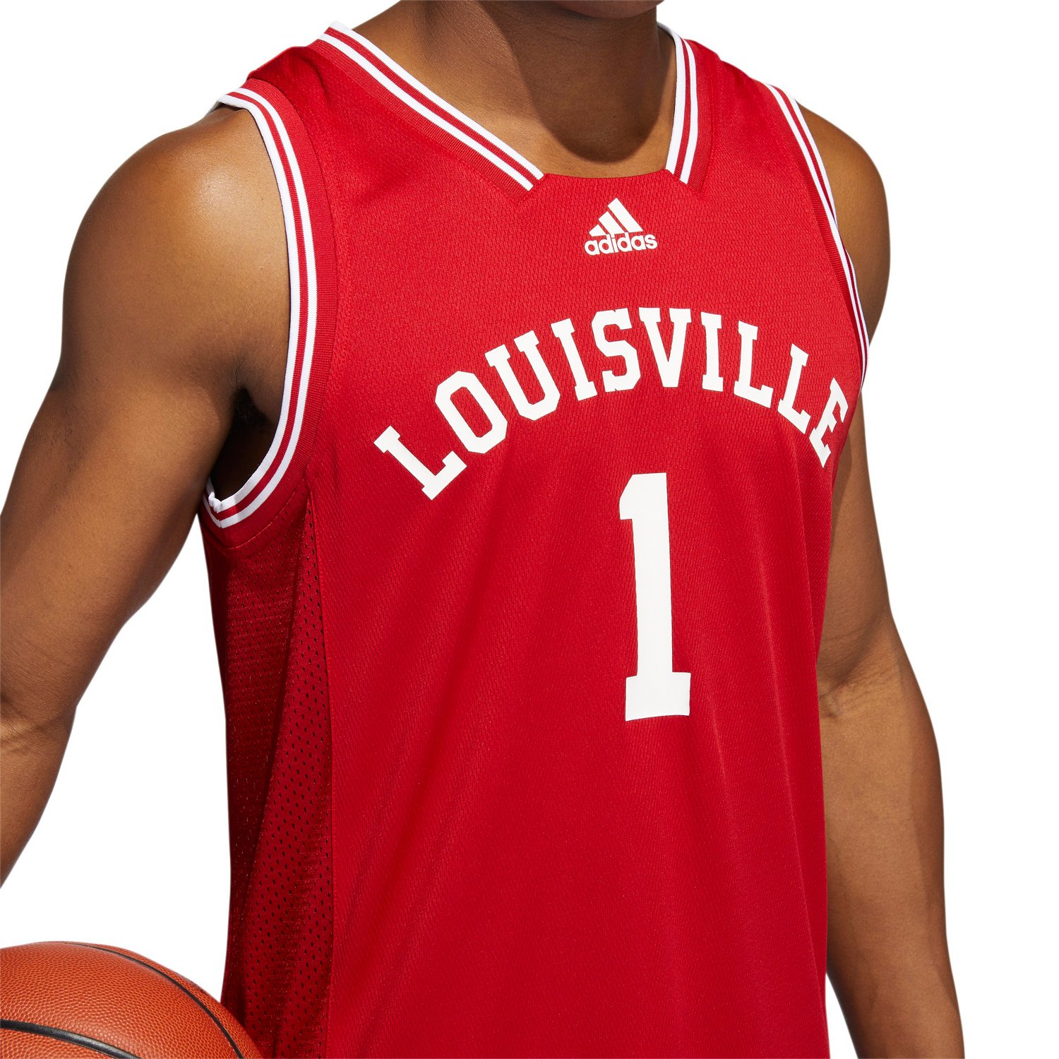 adidas Men's University of Louisville Retro Replica Basketball Jersey - view number 5