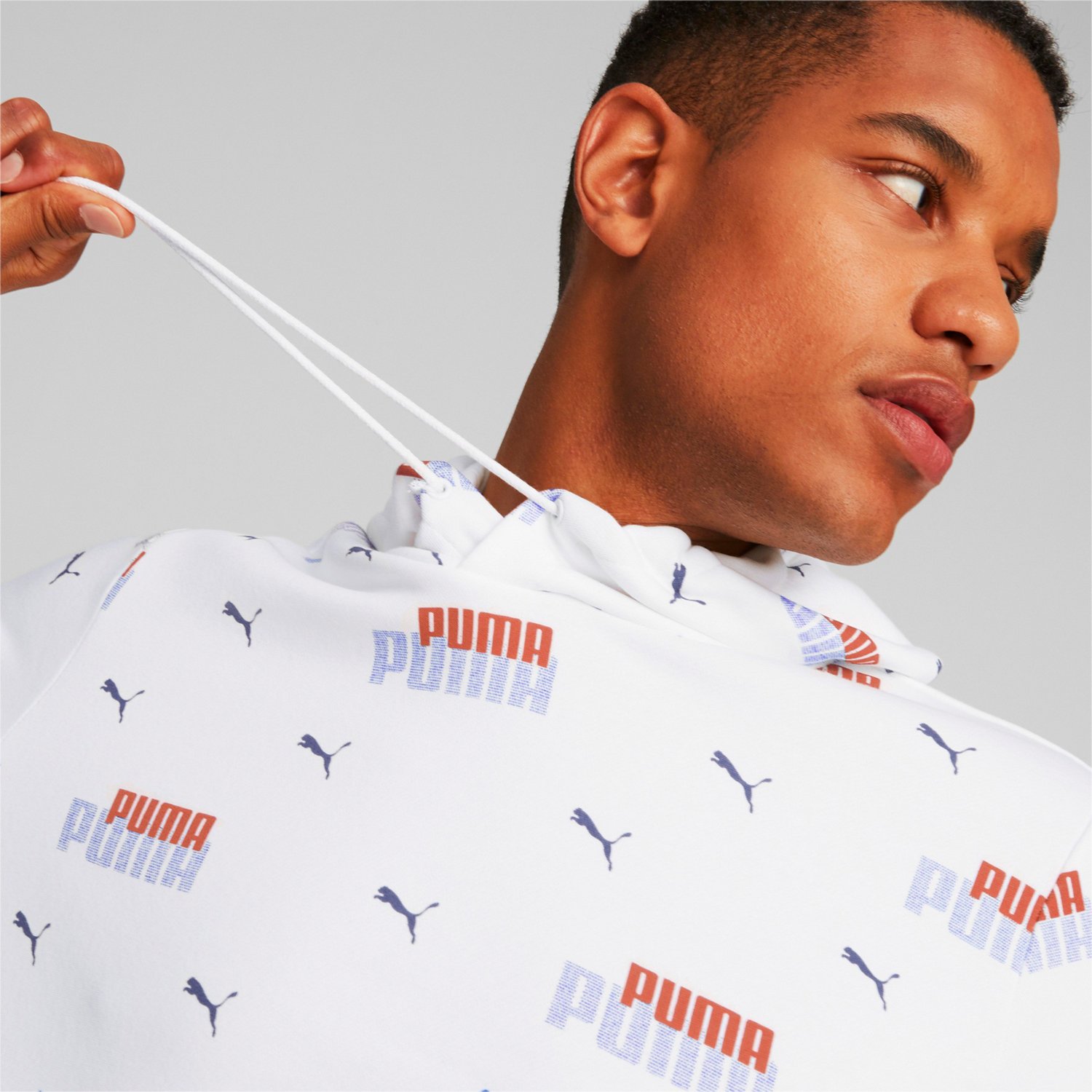 PUMA Men's Essentials+ Logo Power Allover Print Fleece Hoodie - view number 7