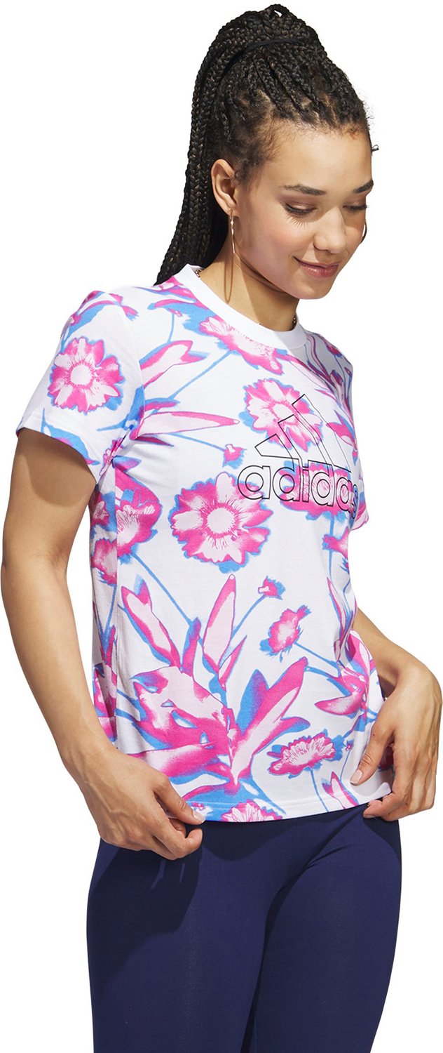 adidas Women's Bloom AOP Graphic Short Sleeve T-shirt - view number 3