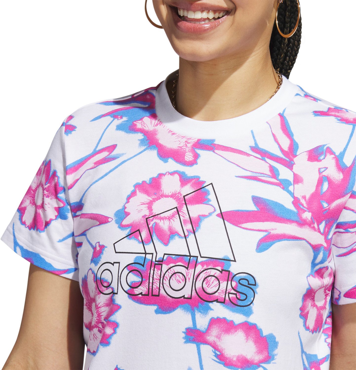 adidas Women's Bloom AOP Graphic Short Sleeve T-shirt - view number 4