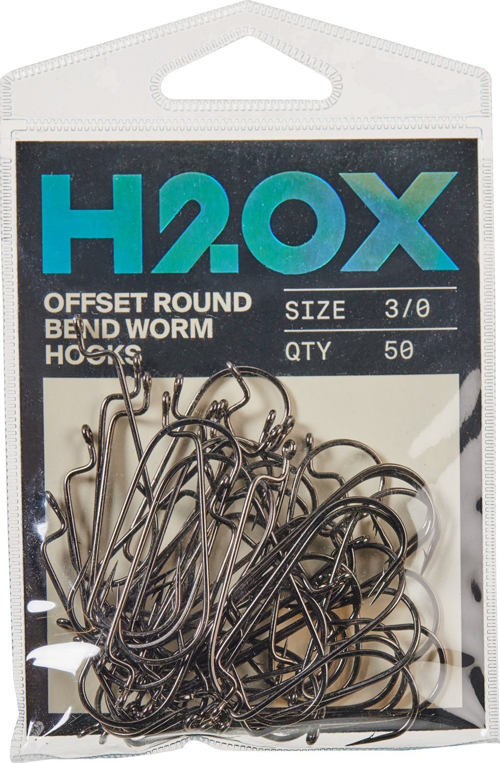 H2OX Offset Round Bend Worm Hooks 50 Pack - view number 2