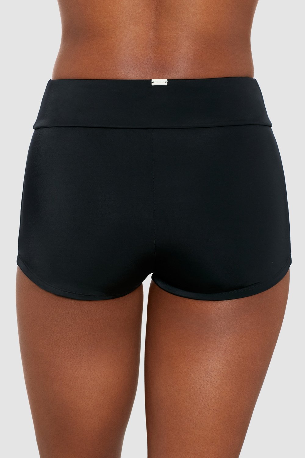 Freely Women's Solid Banded High-Waisted Swim Boy Shorts - view number 4