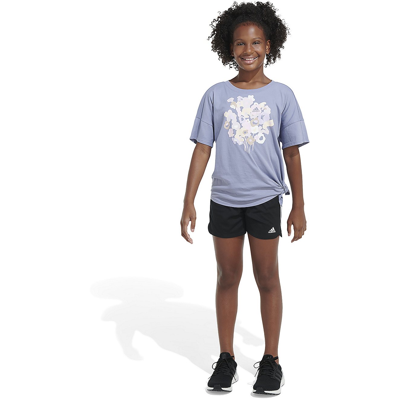 adidas Girls' Loose Front Tie T-shirt                                                                                            - view number 1