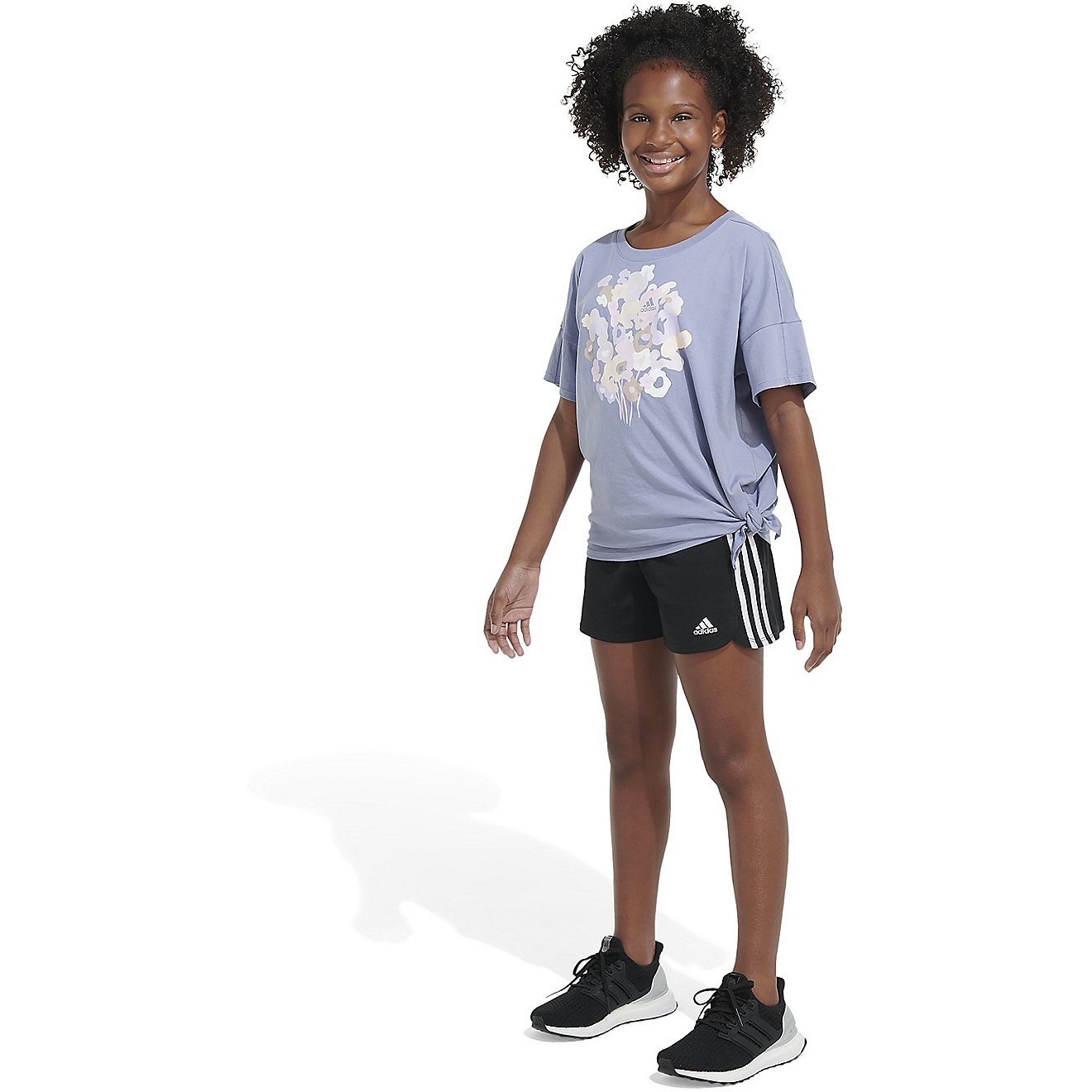adidas Girls' Loose Front Tie T-shirt                                                                                            - view number 2