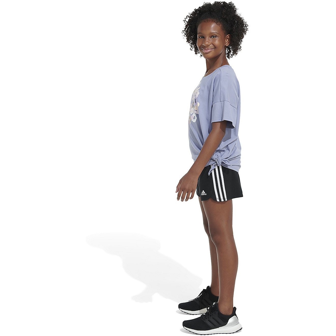 adidas Girls' Loose Front Tie T-shirt                                                                                            - view number 3