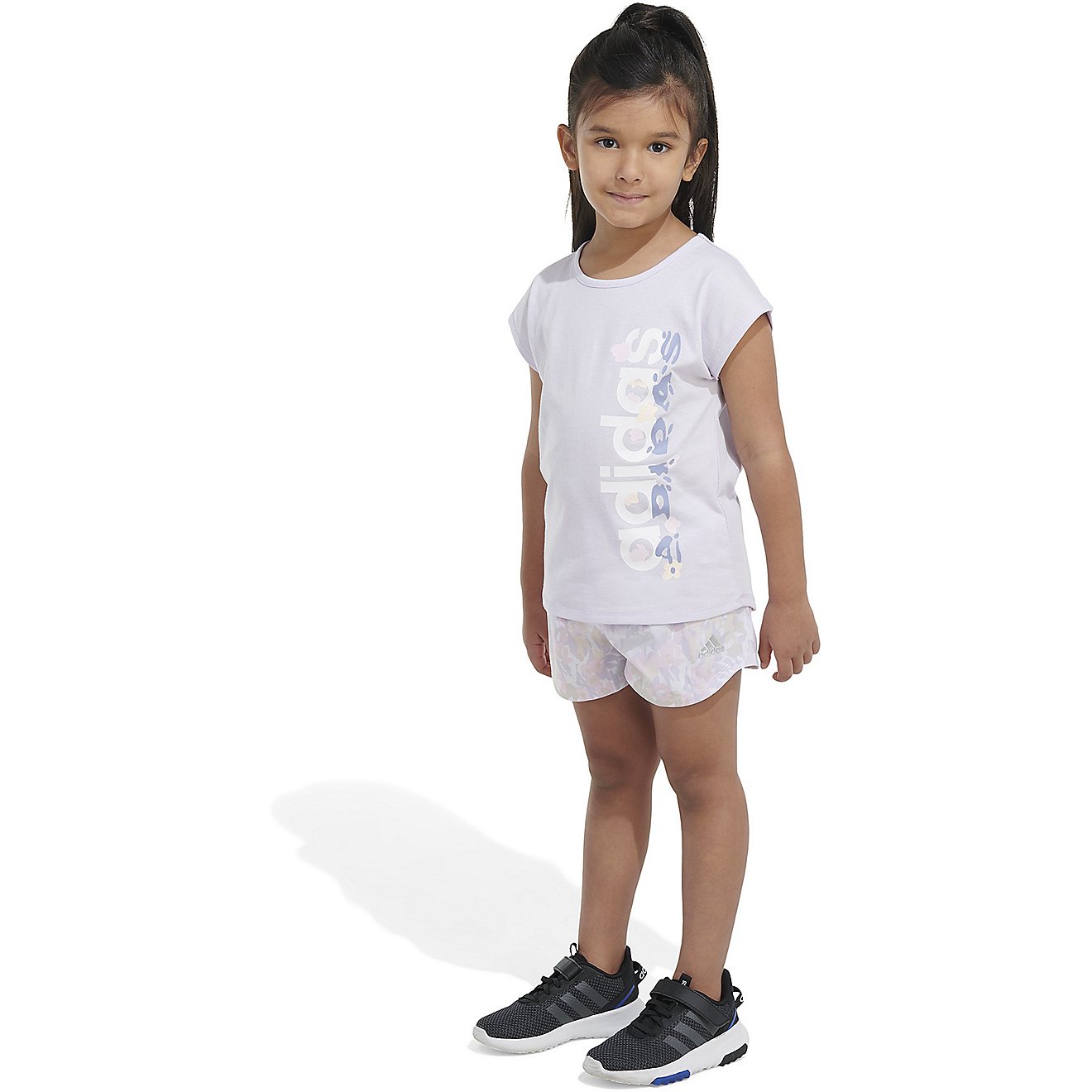 adidas Girls' T-shirt And AOP Woven Shorts Set                                                                                   - view number 2