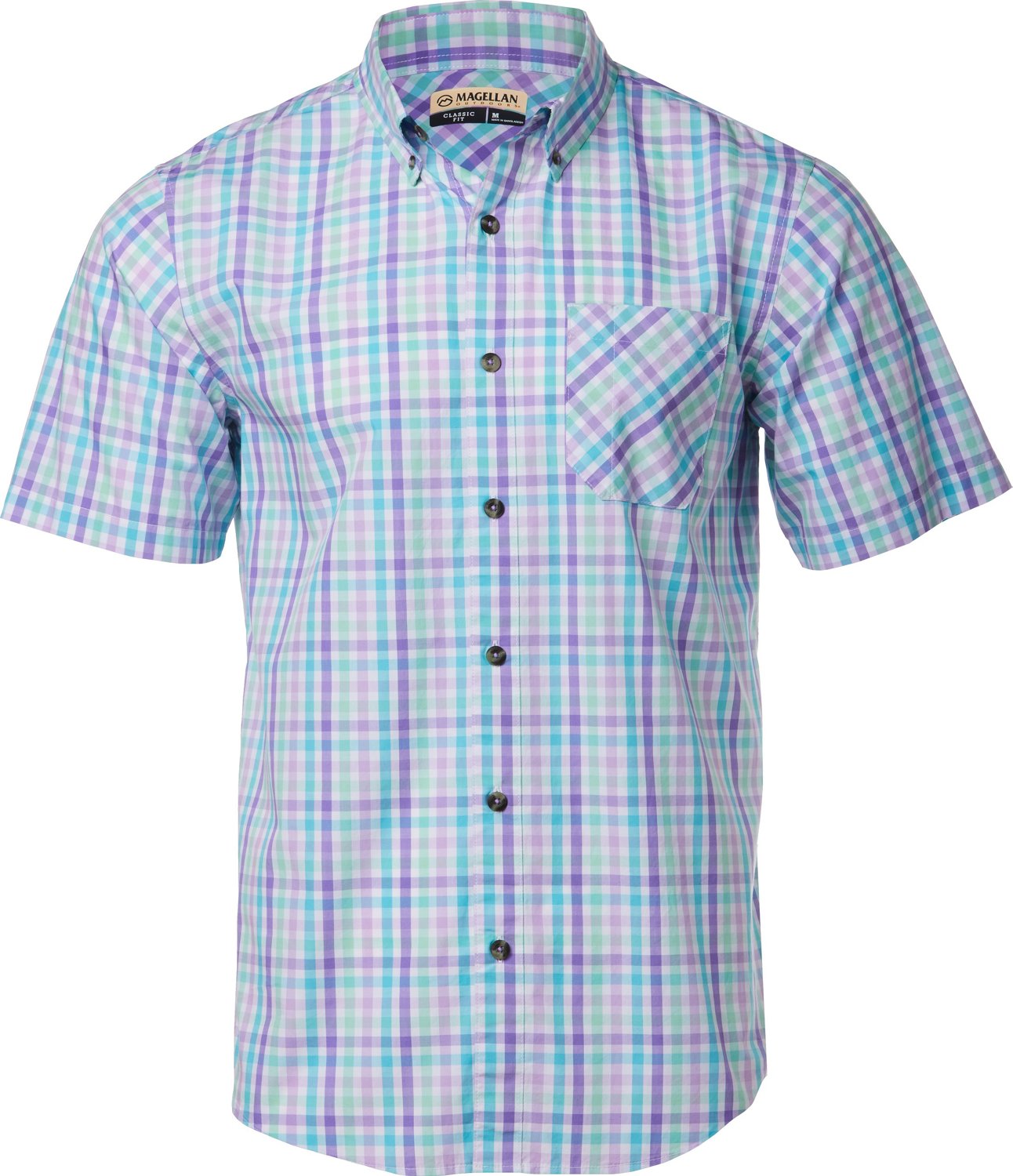 Magellan Outdoors Men's Summerville Plaid Short Sleeve Shirt | Academy