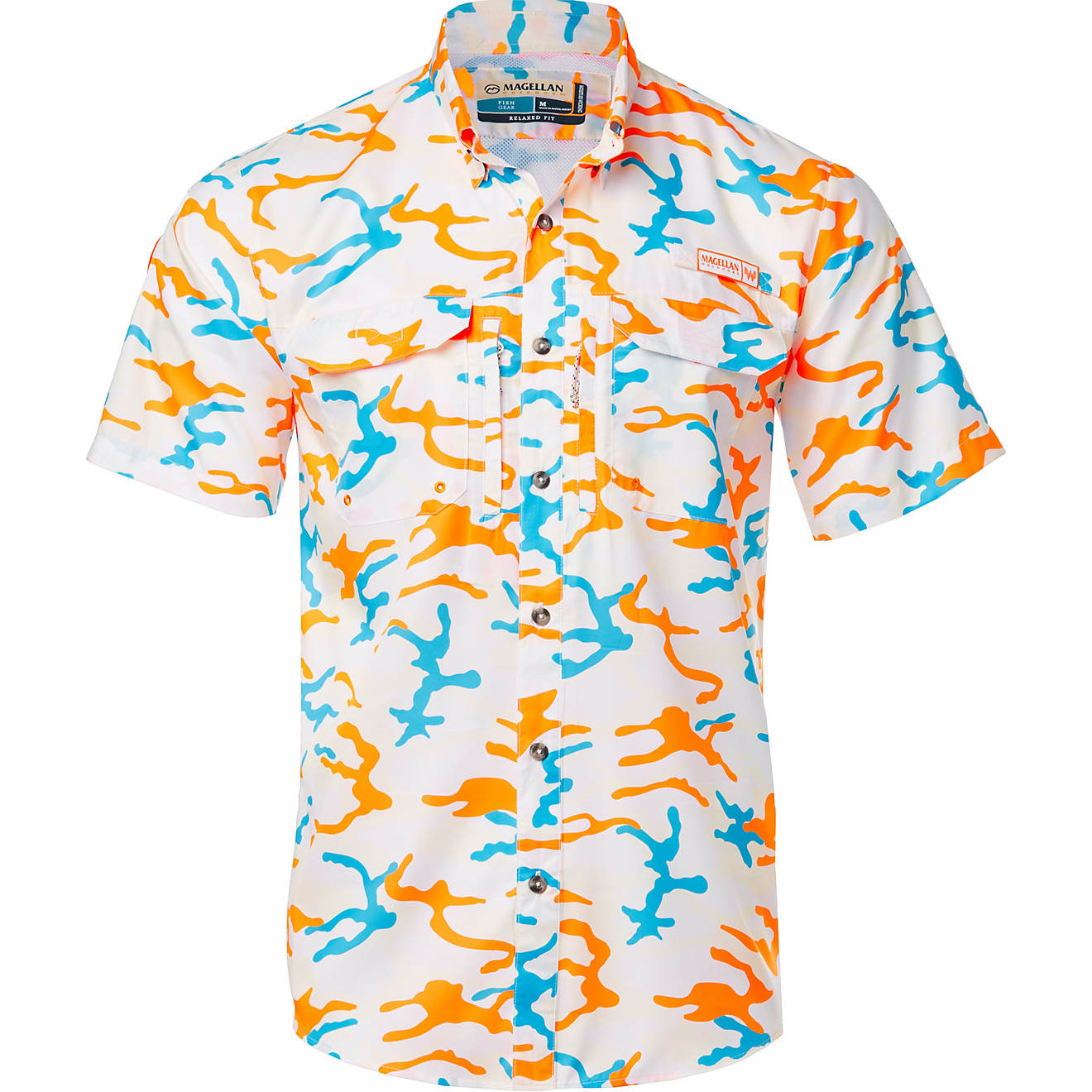 Magellan Outdoors Men’s Whataburger Camo Print Button Down Shirt                                                               - view number 1