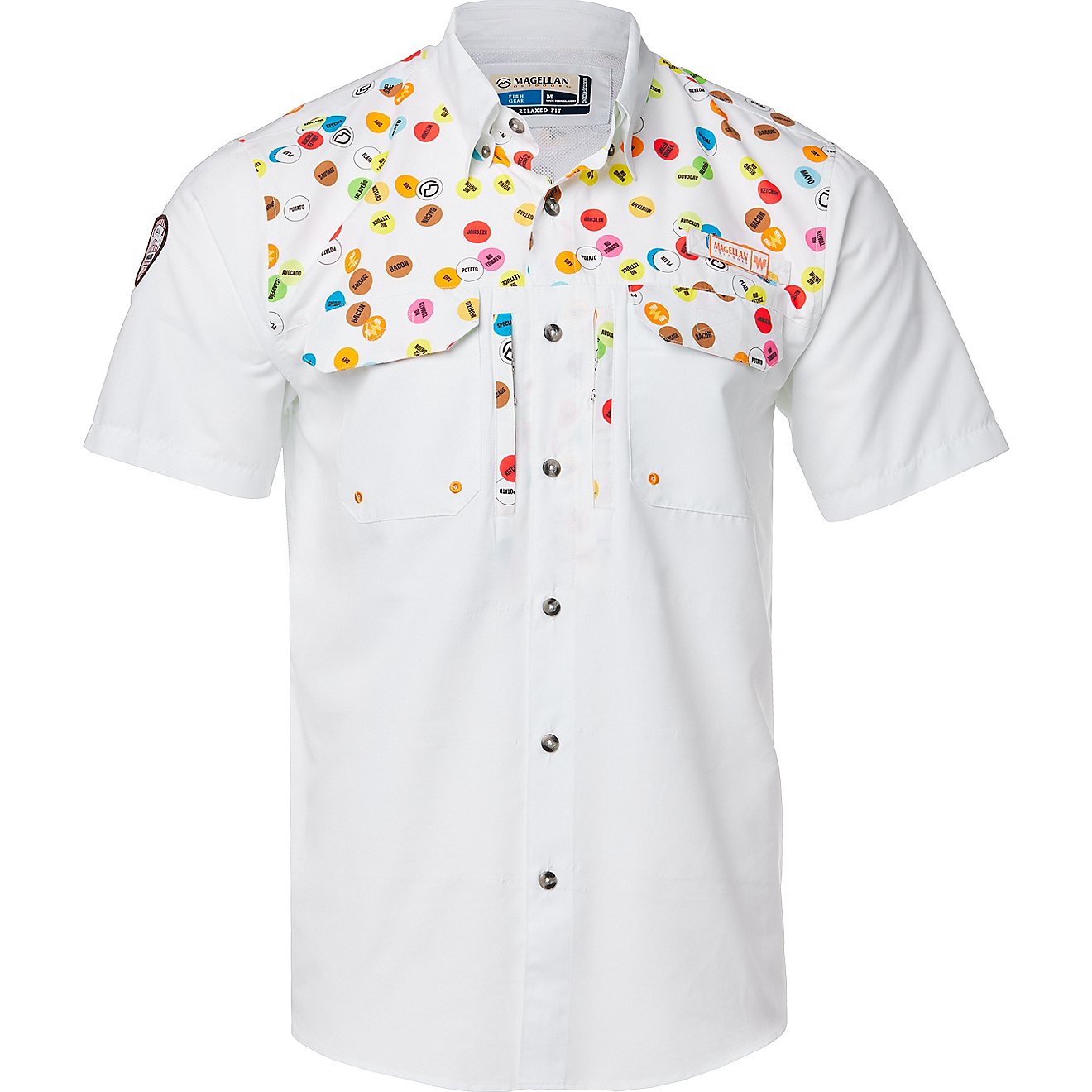 Magellan Outdoors Men’s Whataburger Sticker Print Button Down Shirt                                                            - view number 1