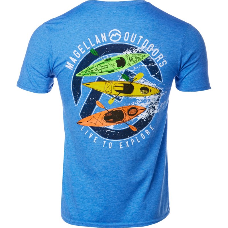 Magellan Outdoors Men's Kayaks T-Shirt Blue Bright, Large - Men's Outdoor Graphic Tees at Academy Sports product image