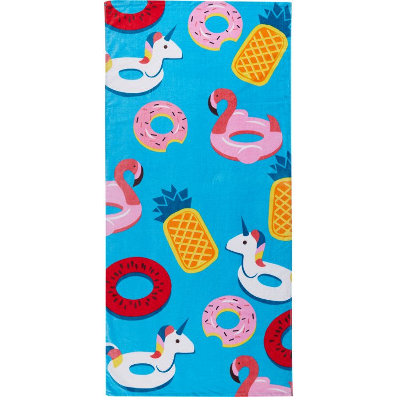 O'Rageous Youth Unicorns and Flamingo Floats Beach Towel Blue/Bright Pink - Beach Towels at Academy Sports