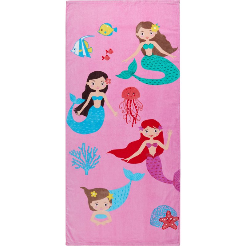 O'Rageous Youth Mermaid Friends Beach Towel Pink Bright - Beach Towels at Academy Sports