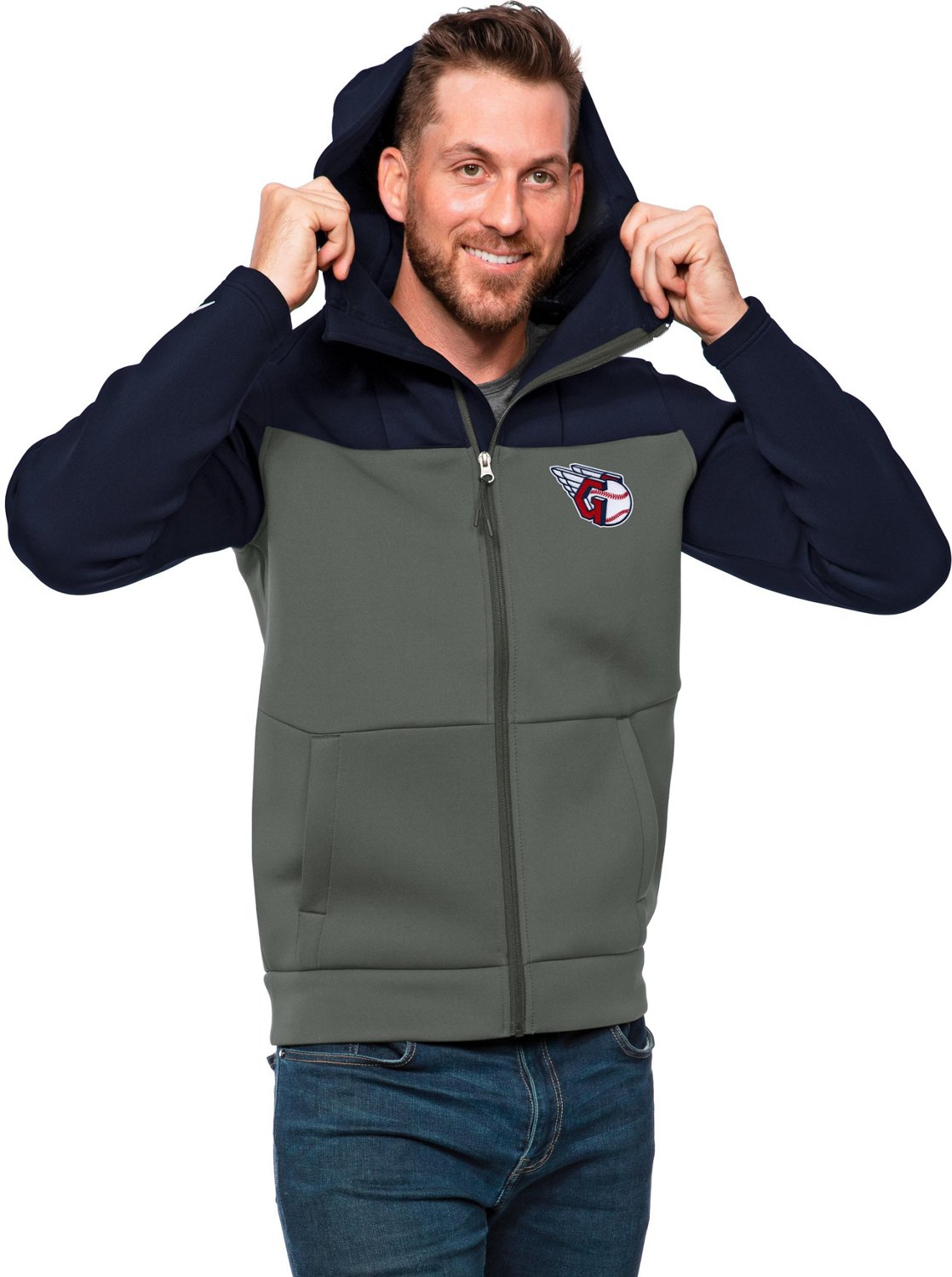Antigua Men's Cleveland Guardians Protect 2 Jacket