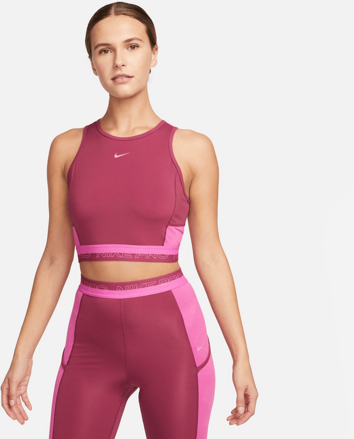 Nike Women's Pro Dri-Fit Femme Cropped Tank Top, Medium, Indigo Haze