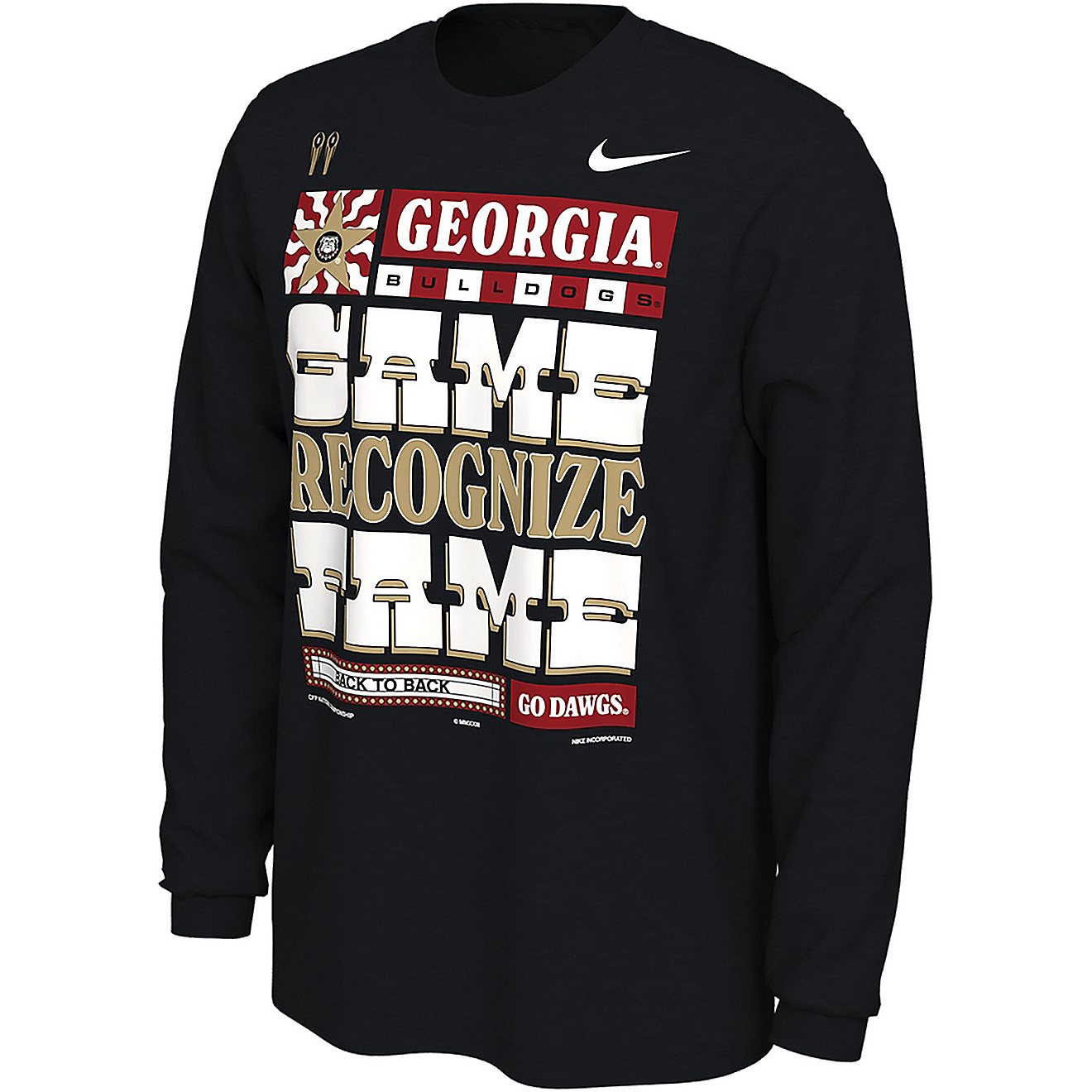 Nike Men's University of Georgia '22 National Champs Locker Room Long Sleeve Graphic T-shirt                                     - view number 1