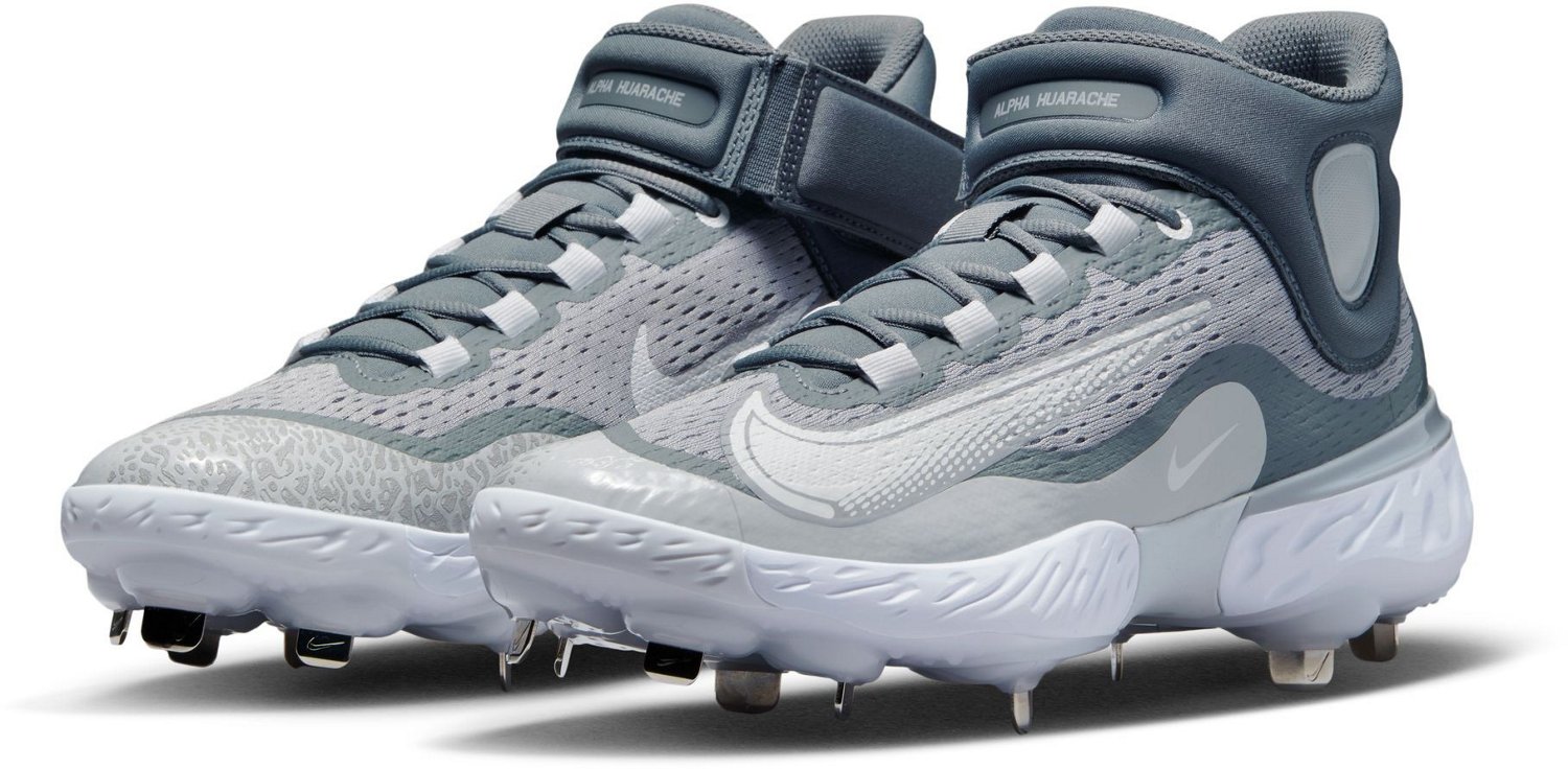 Nike Men's Alpha Huarache Elite 4 Mid Metal Baseball Cleats Academy