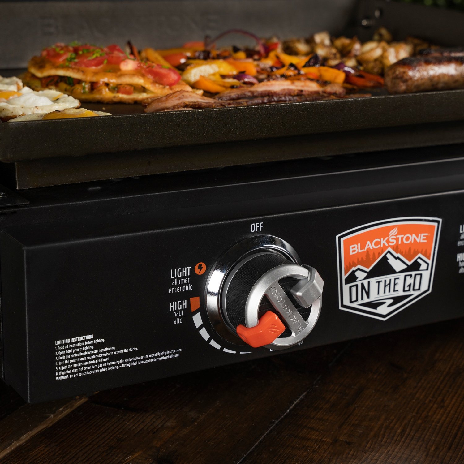 Blackstone On-The-Go 22 in 2-Burner Tabletop Gas Griddle with Hood