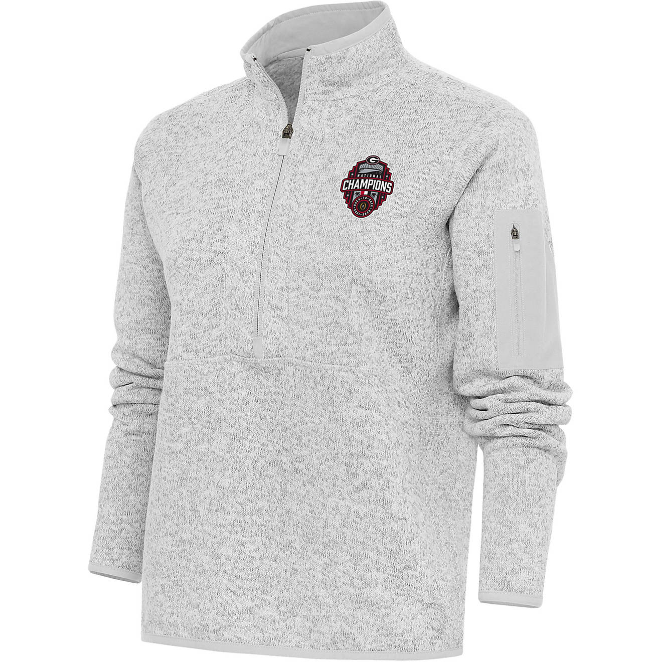 Antigua Women's University of Georgia '22 National Champs Fortune 1/4 Zip Long Sleeve Sweater                                    - view number 1