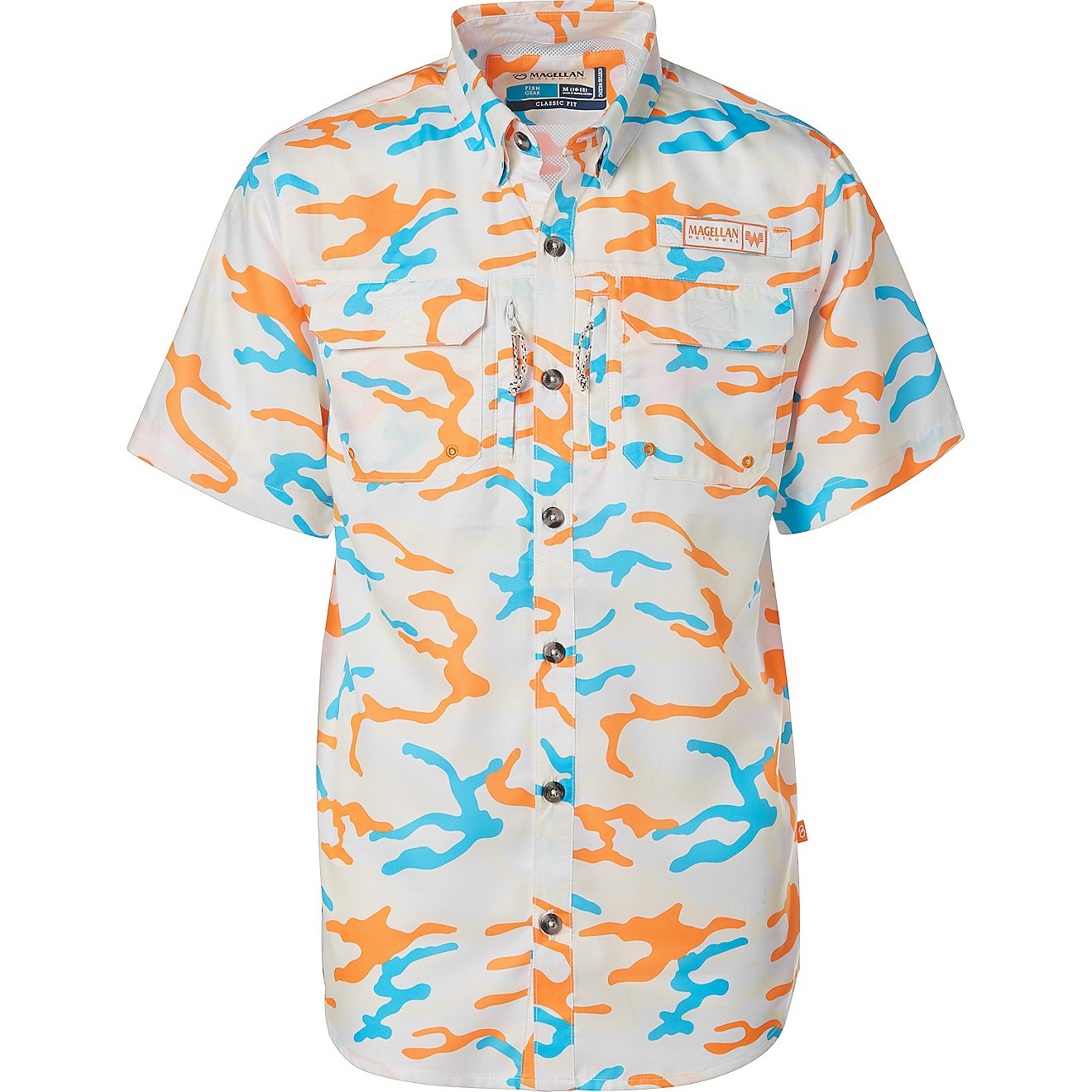 Magellan Outdoors Boys’ Whataburger Camo Print Button Down Shirt                                                               - view number 1
