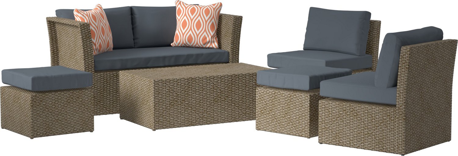 Mosaic Nesting Wicker Conversation Furniture Set Academy